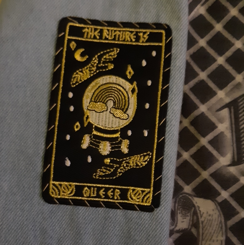 SOLD! LGBT illuminati denim custom jacket! Drops April 6th - Picture 4 of 16